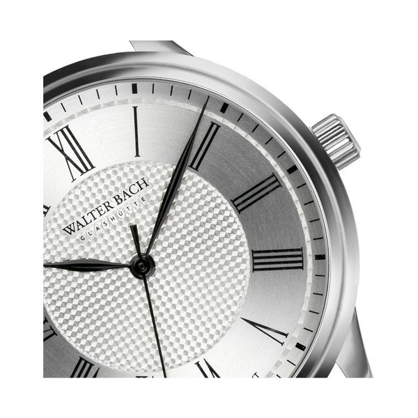 Męski zegarek z brązowym paskiem ze skóry naturalnej Walter Bach Marrio-image-4