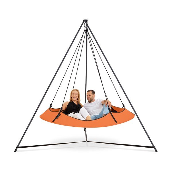 Pomarańczowa huśtawka ogrodowa ze stojakiem –  Hangout Pod-image-2