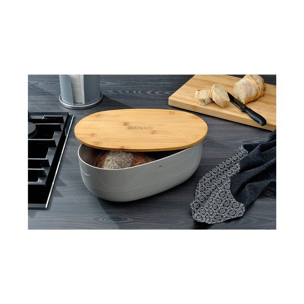 Jasnoszary pojemnik na chleb Kela Namur, 37,5x23 cm-image-1