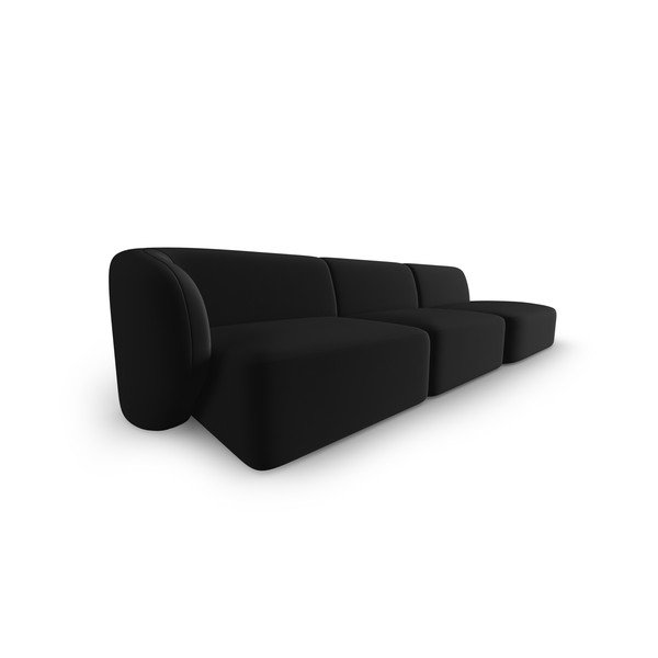 Czarna aksamitna sofa lewostronna 311 cm Paolo – Milo Casa-image-2