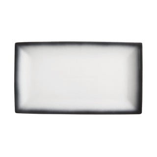 Biało-czarny ceramiczny talerz Maxwell & Williams Caviar, 34,5x19,5 cm