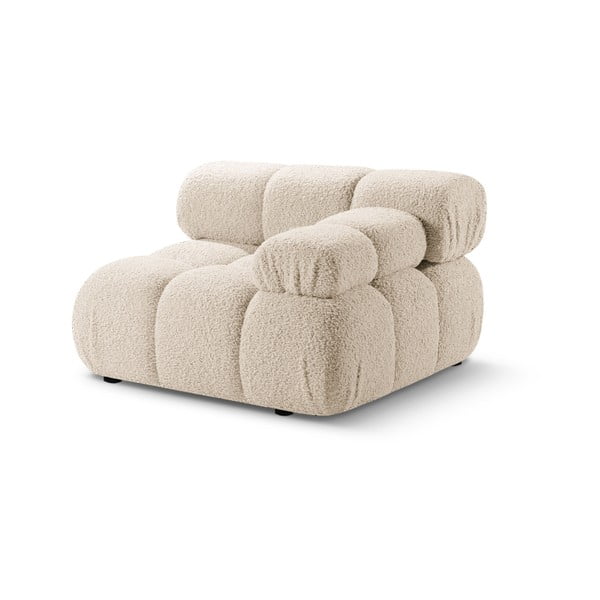 Beżowy moduł sofy z materiału bouclé (prawostronny) Bellis – Micadoni Home-image-4