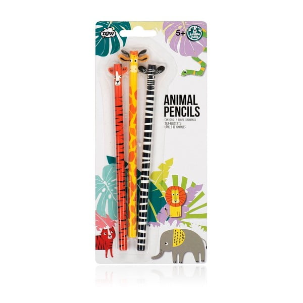 Zestaw 3 ołówków NPW Animal Pencils
