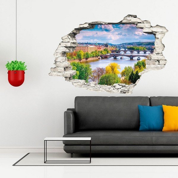 Naklejka ścienna 3D Ambiance Praga Wiosna, 90x60 cm-image-3