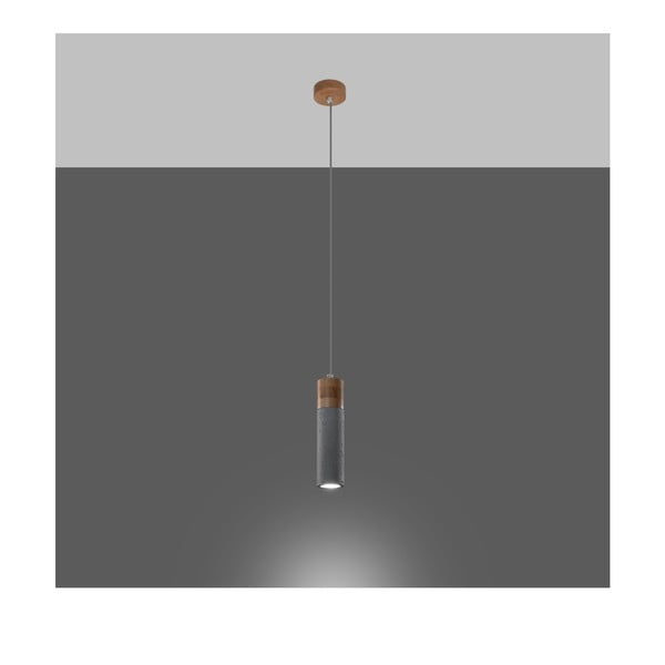Szara lampa wisząca ø 7 cm Susanna – Sollux-image-1