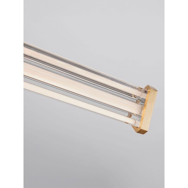 Metalowa lampa wisząca LED ze ściemniaczem w kolorze matowego złota z kloszem ze szkła akrylowego Pheme – Nova Luce-image-1