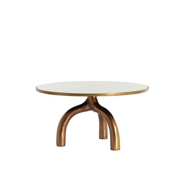Szklany okrągły stolik w kolorze brązu i beżu ø 76 cm Mello – Light & Living