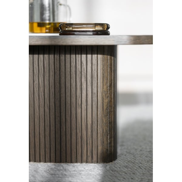 Ciemnobrązowy stolik w dekorze dębu ø 80 cm Sullivan – Rowico-image-4