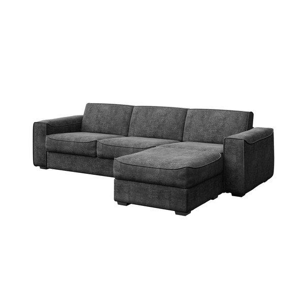 Grafitowa sofa rozkładana z wielofunkcyjnym szezlongiem MESONICA Munro, dł. 308 cm-image-2