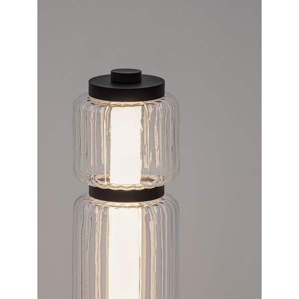 Szklana lampa stojąca LED w kolorze matowej czerni (wysokość 123 cm) Liesa – Nova Luce-image-3