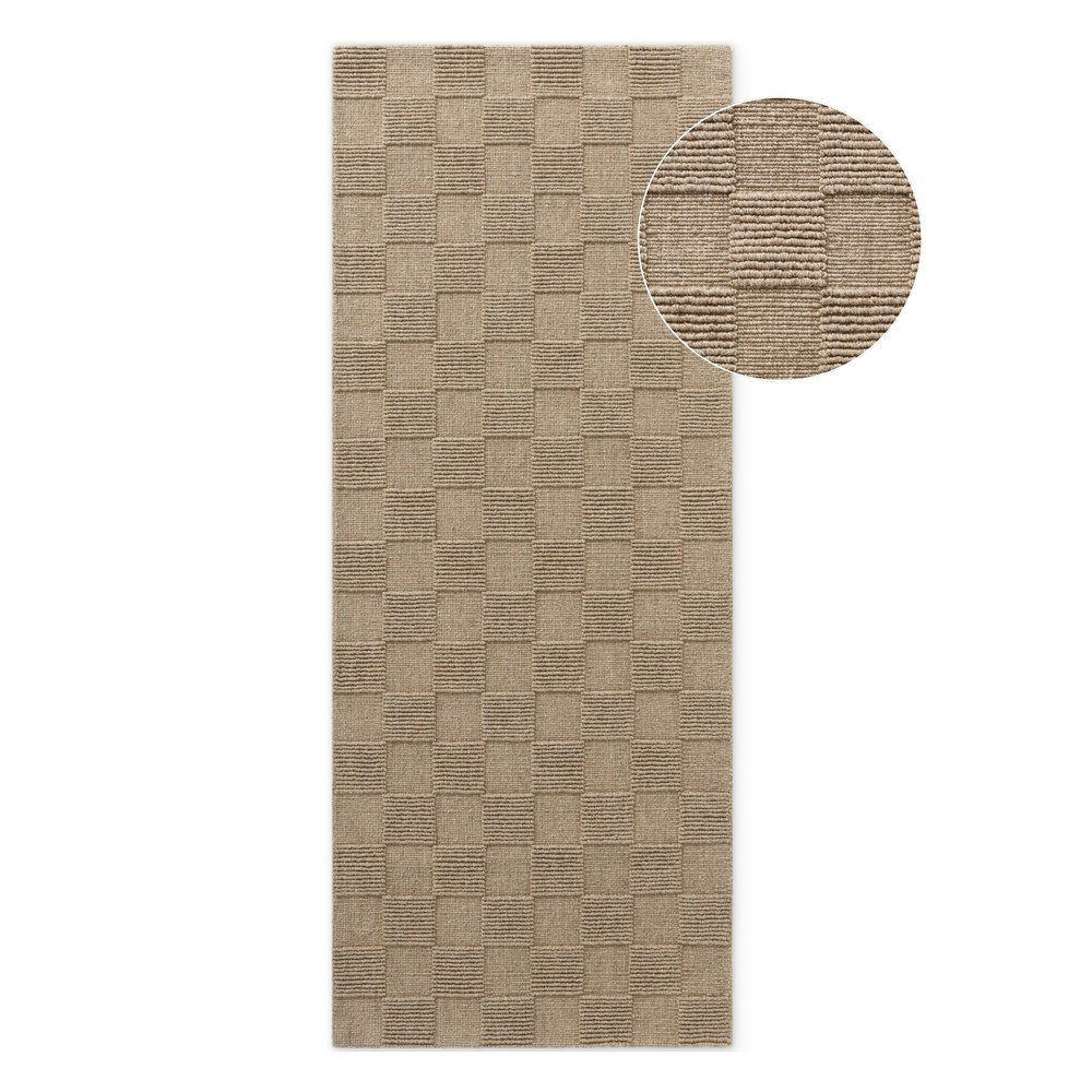 Brązowy wełniany chodnik tkany ręcznie 80x200 cm Scala – Villeroy&Boch