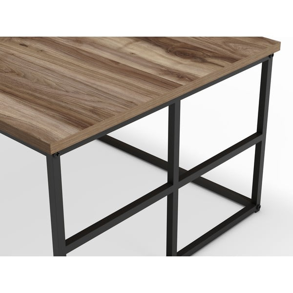 Stolik z blatem w dekorze orzecha 60x100 cm Laila – Marckeric-image-4