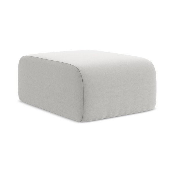 Jasnoszary aksamitny podnóżek Lani – Makamii