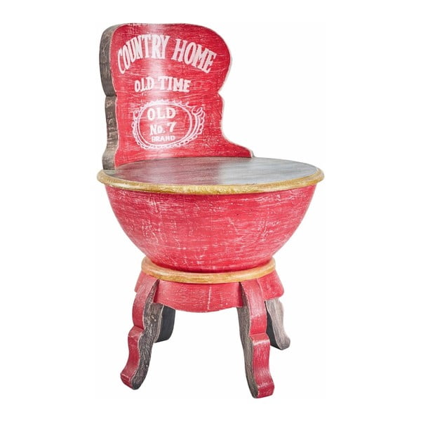 Czerwone krzesło z drewna mangowca Støraa Preston
