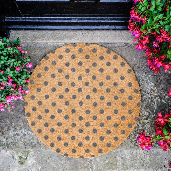 Okrągła wycieraczka Artsy Doormats Grey Dots, ⌀ 70 cm-image-2