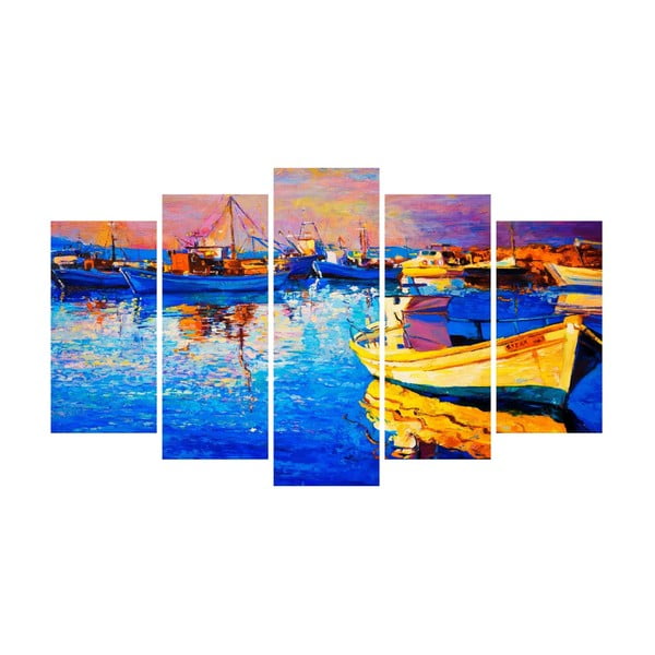 Wieloczęściowy obraz na płótnie Port Blue Canvas