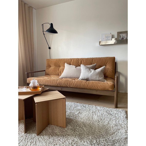 Musztardowa rozkładana sofa 205 cm Knob – Karup Design-image-1