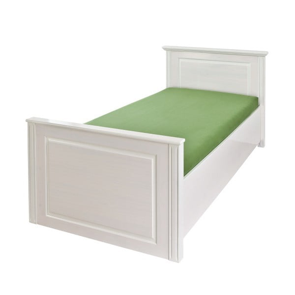 Białe drewniane łóżko jednoosobowe 13Casa Asia, 90x200 cm