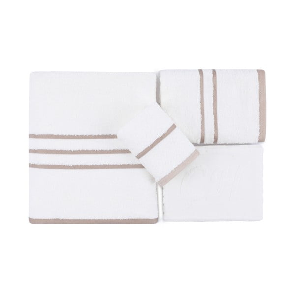 Białe bawełniane ręczniki zestaw 4 szt. Linda – Foutastic-image-3