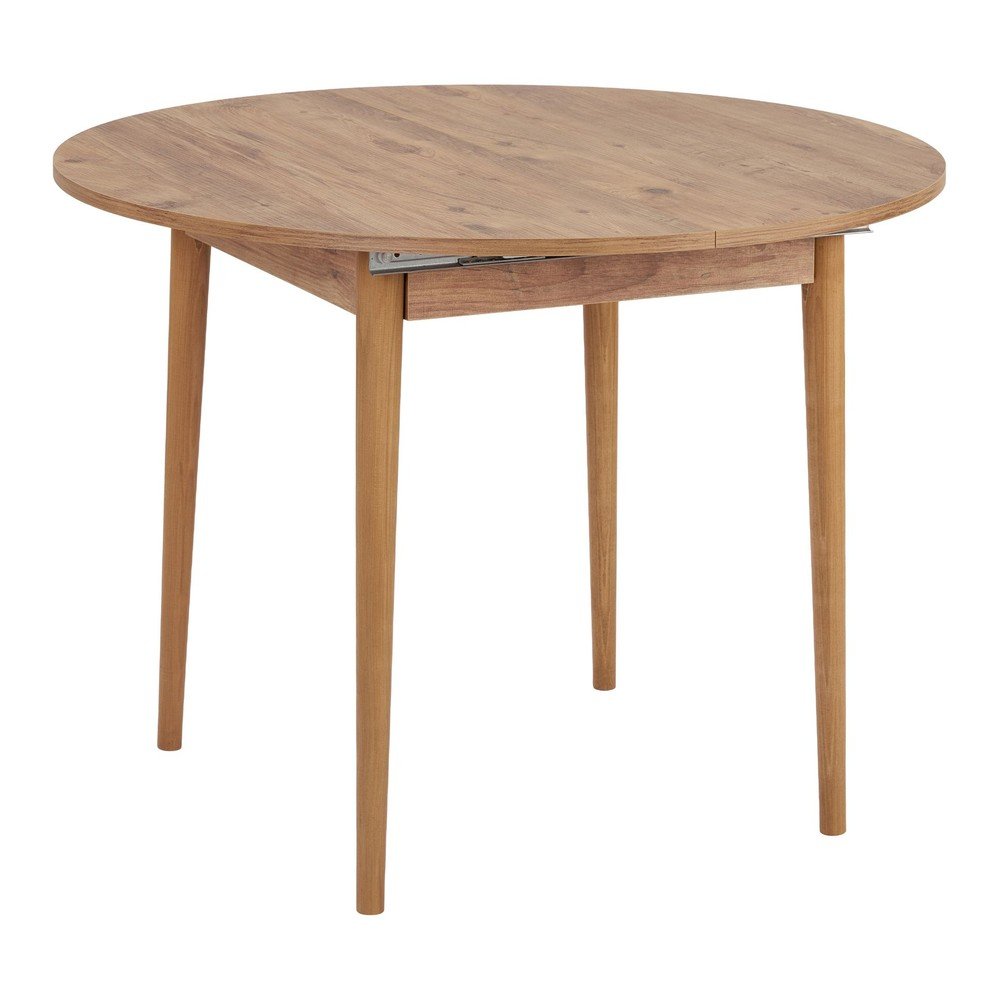Okrągły rozkładany stół z dodatkowym blatem w dekorze sosny ø 100 cm Viona – Kalune Design