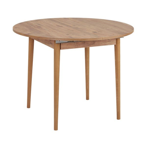 Okrągły rozkładany stół z dodatkowym blatem w dekorze sosny ø 100 cm Viona – Kalune Design