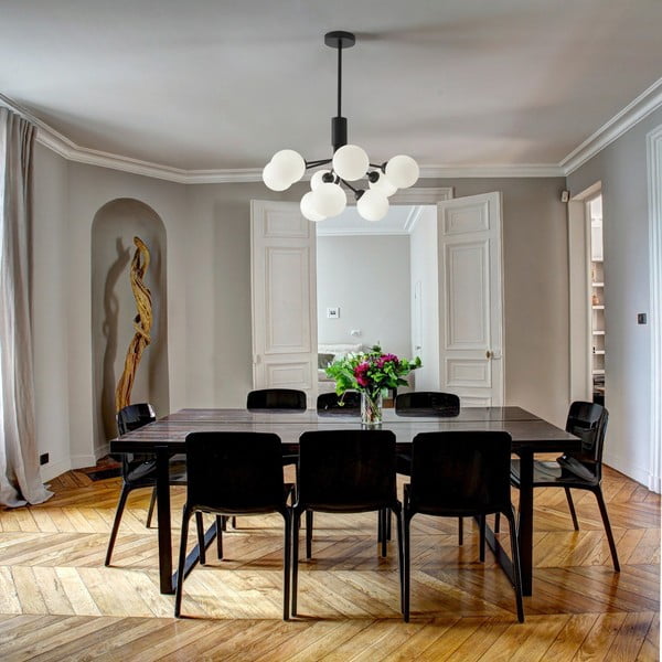 Czarno-biała lampa wisząca SULION Musa, wys. 102 cm-image-1