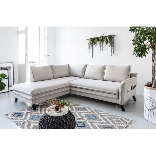 Jasnobeżowy narożnik rozkładany Miuform Charming Charlie L, lewostronny-image-3