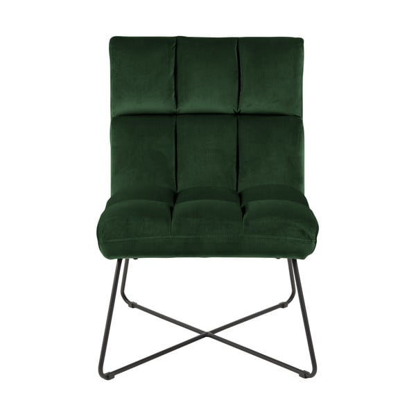 Zielony aksamitny fotel Alba – Actona-image-2