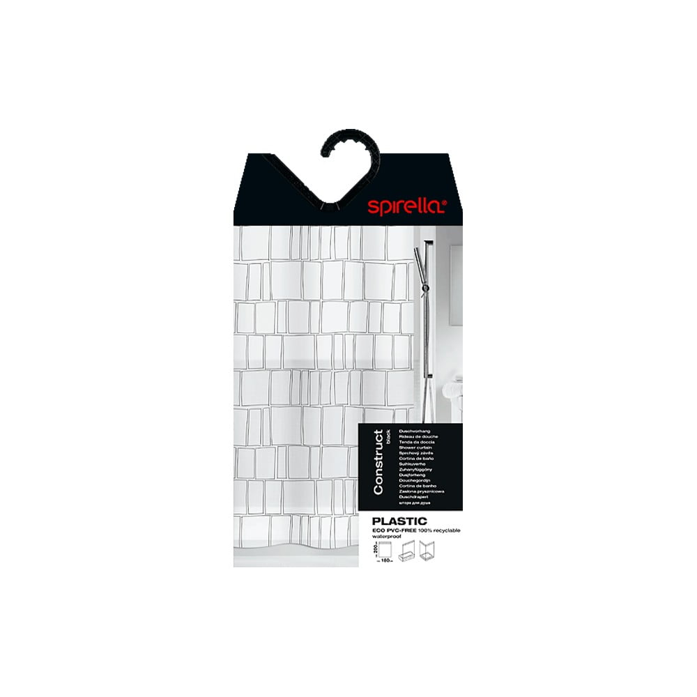 Zasłona prysznicowa 180x200 cm Construct – Spirella (zdjęcie 4)