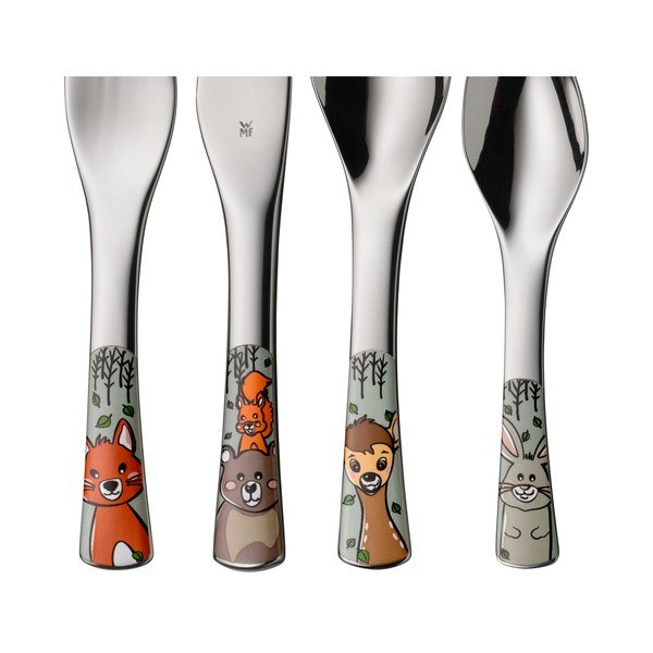 Sztućce dla dzieci ze stali nierdzewnej w kolorze srebra 4 szt. Forest Friends – WMF-image-2