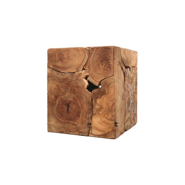 Stolik z tekowego drewna HSM collection Cube, 30x35 cm-image-2