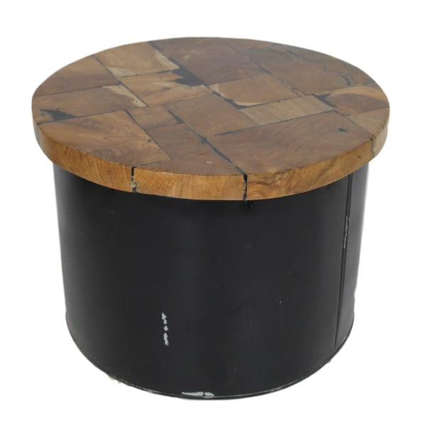 Stolik z drewna tekowego HSM Collection Drum, ⌀ 55 cm