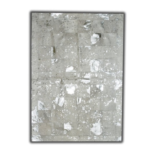 Skórzany dywan ze srebrnymi detalami Pipsa Dicecio, 180x120 cm