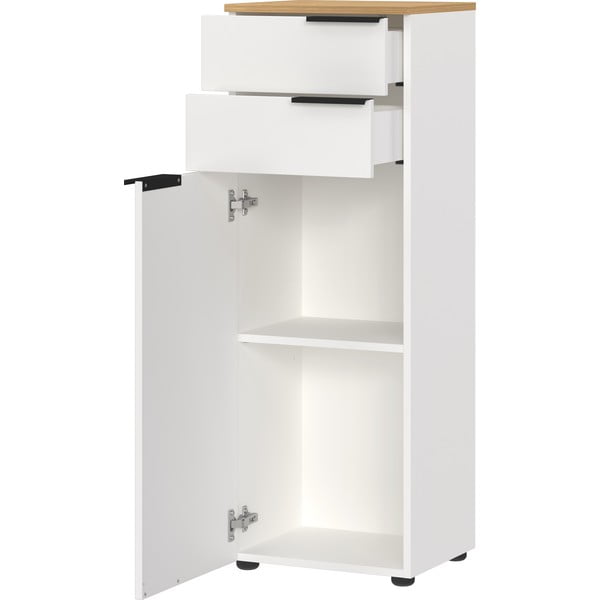 Biała wysoka szafka łazienkowa 39x111 cm Menen – Germania-image-1