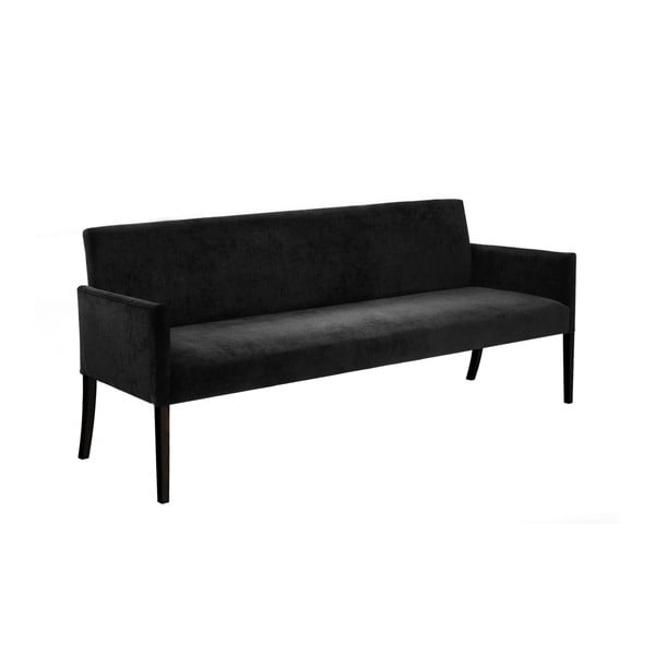 Czarna sofa z nogami z drewna dębowego Canett Annabella, długość 180 cm