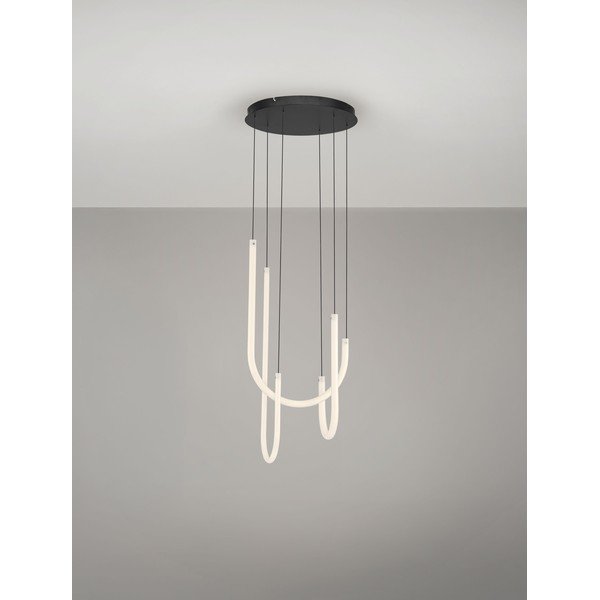 Biała/w kolorze matowej czerni stalowa lampa wisząca LED ze ściemniaczem z kloszem ze szkła akrylowego ø 41 cm Topaz – Nova Luce-image-4