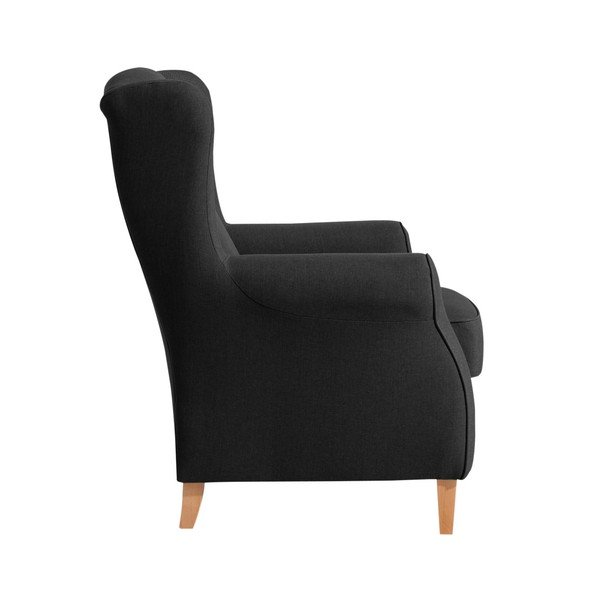 Czarny fotel uszak Max Winzer Lorris Black-image-2
