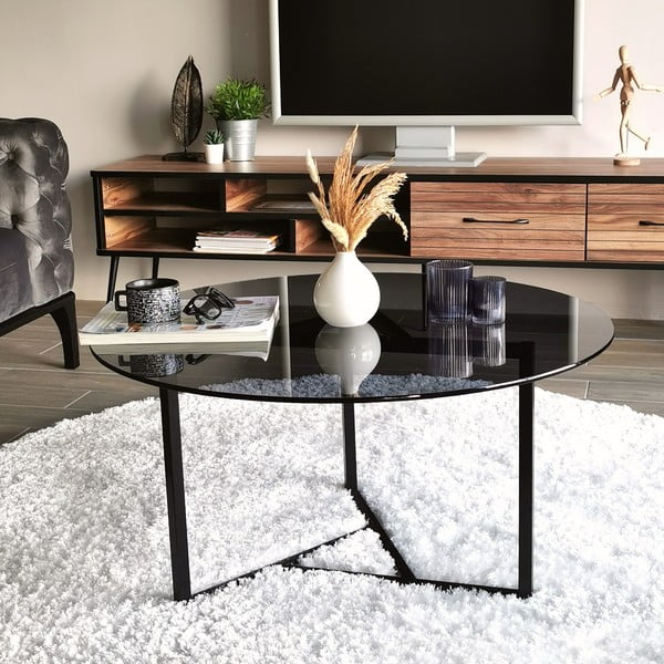Czarny okrągły stolik ø 75 cm Trio – Neostill-image-2