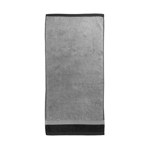 Szary bawełniany ręcznik kąpielowy Ethere Banda Antracita, 100x150 cm