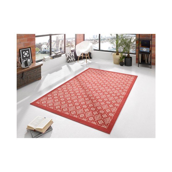 Czerwony dywan Hanse Home Gloria Tile, 160x230 cm-image-1