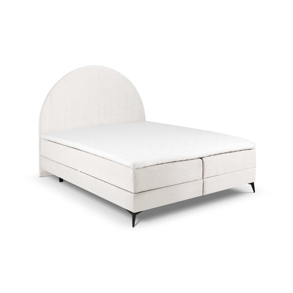 Beżowe łóżko boxspring ze schowkiem 180x200 cm Sunrise – Cosmopolitan Design