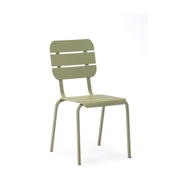 Zielone metalowe krzesła ogrodowe zestaw 4 szt. Alicante – Ezeis