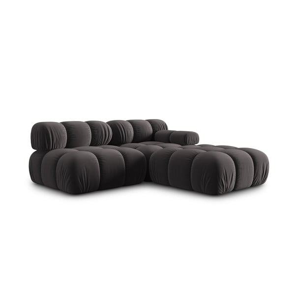 Ciemnoszara aksamitna sofa 282 cm Bellis – Micadoni Home-image-4