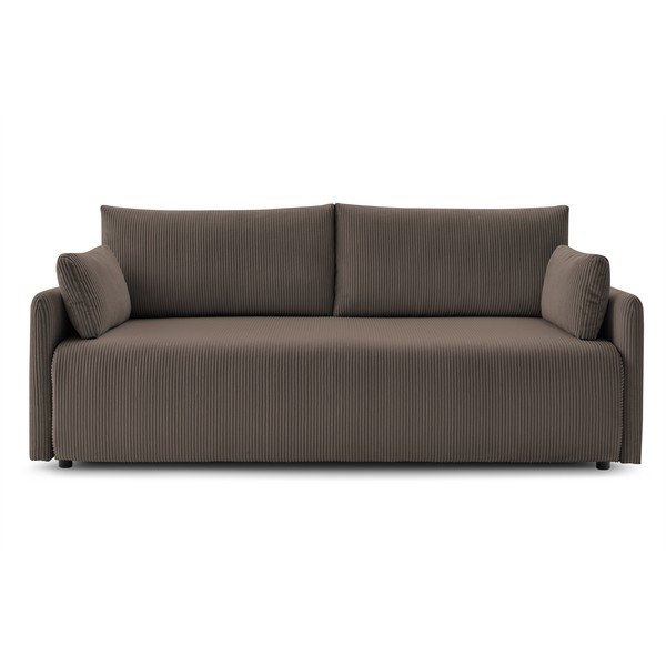 Brązowa sztruksowa rozkładana sofa 211 cm Marcel – Bobochic Paris