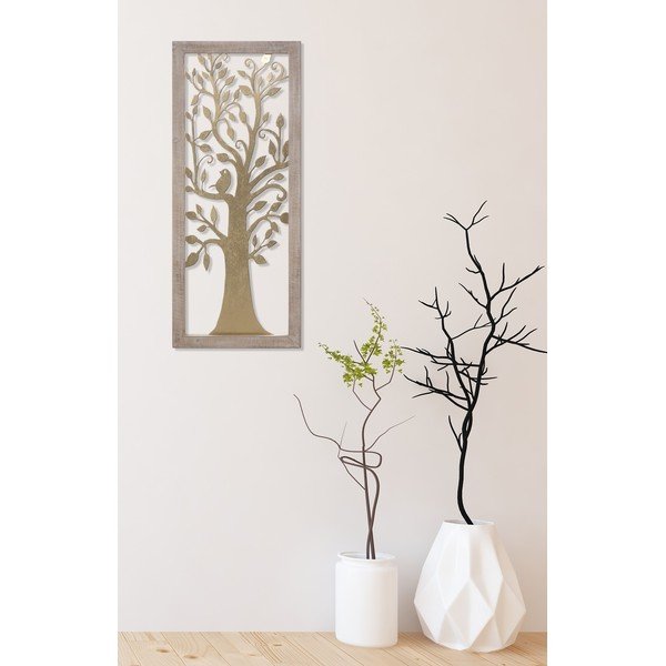 Dekoracja ścienna w złotym kolorze Mauro Ferretti Tree, 40x100 cm-image-1