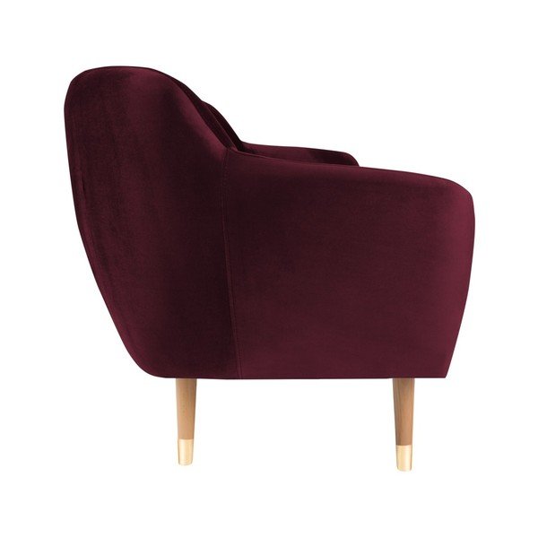 Burgundowa aksamitna sofa Mazzini Sofas Benito, 188 cm-image-3