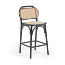 Czarny hoker z litego drewna wiązu (wysokość siedziska 65 cm) Doriane – Kave Home