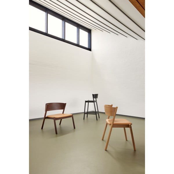 Czarny hoker w dekorze dębu (wysokość siedziska 75 cm) Oblique – Hübsch-image-1