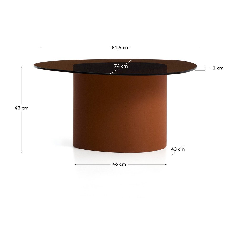 Brązowy stolik ze szklanym blatem 74x81,5 cm Olir – Kave Home (zdjęcie 8)