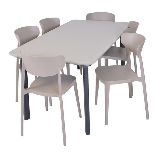 Jasnobrązowe plastikowe krzesło ogrodowe Mare – Rojaplast-image-2